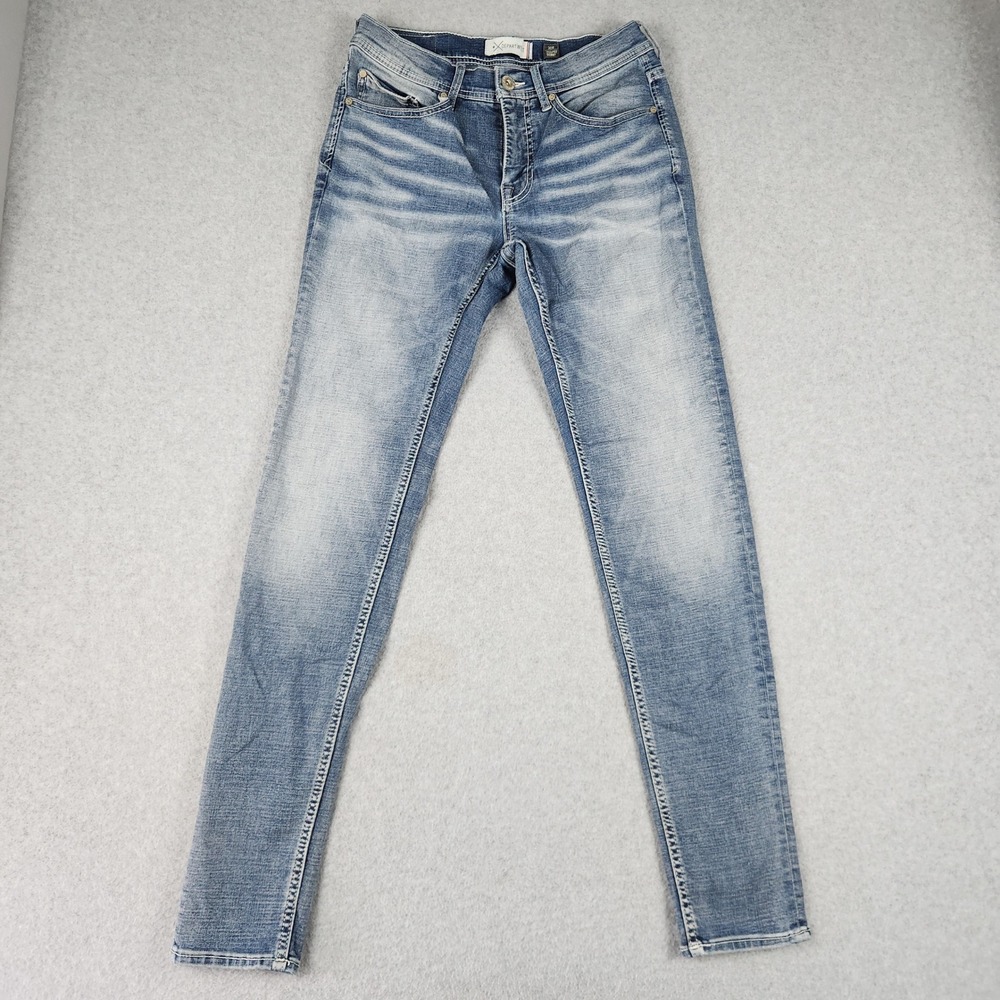 Departwest Trouper Skinny Jeans Mens 30R‎ Blue Denim Cotton Stretch Distressed